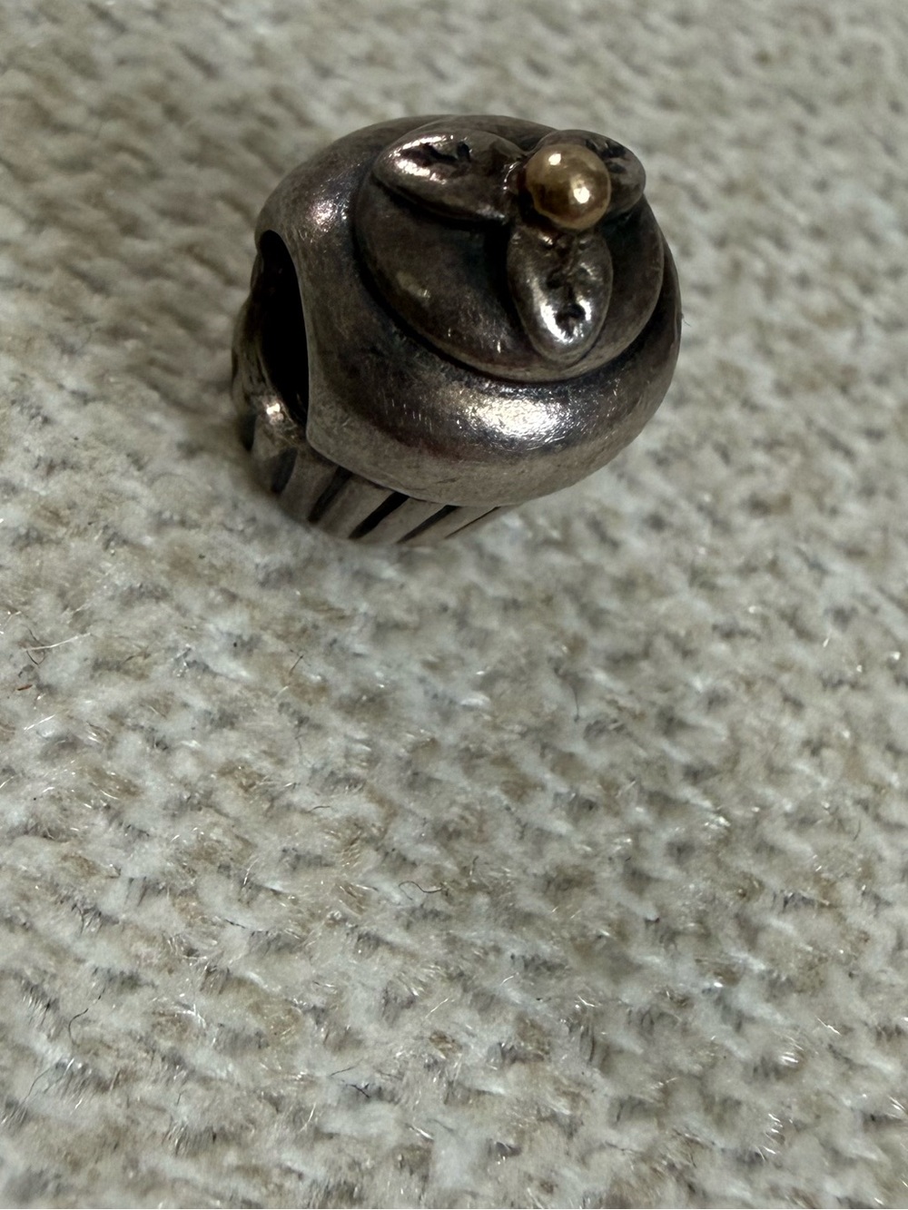 Pandora Cupcake Charm with Gold Accent Cherry